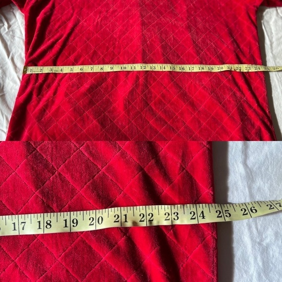 Vintage Quilted Velour Lingerie Nordstrom L Red Gold - Picture 15 of 16